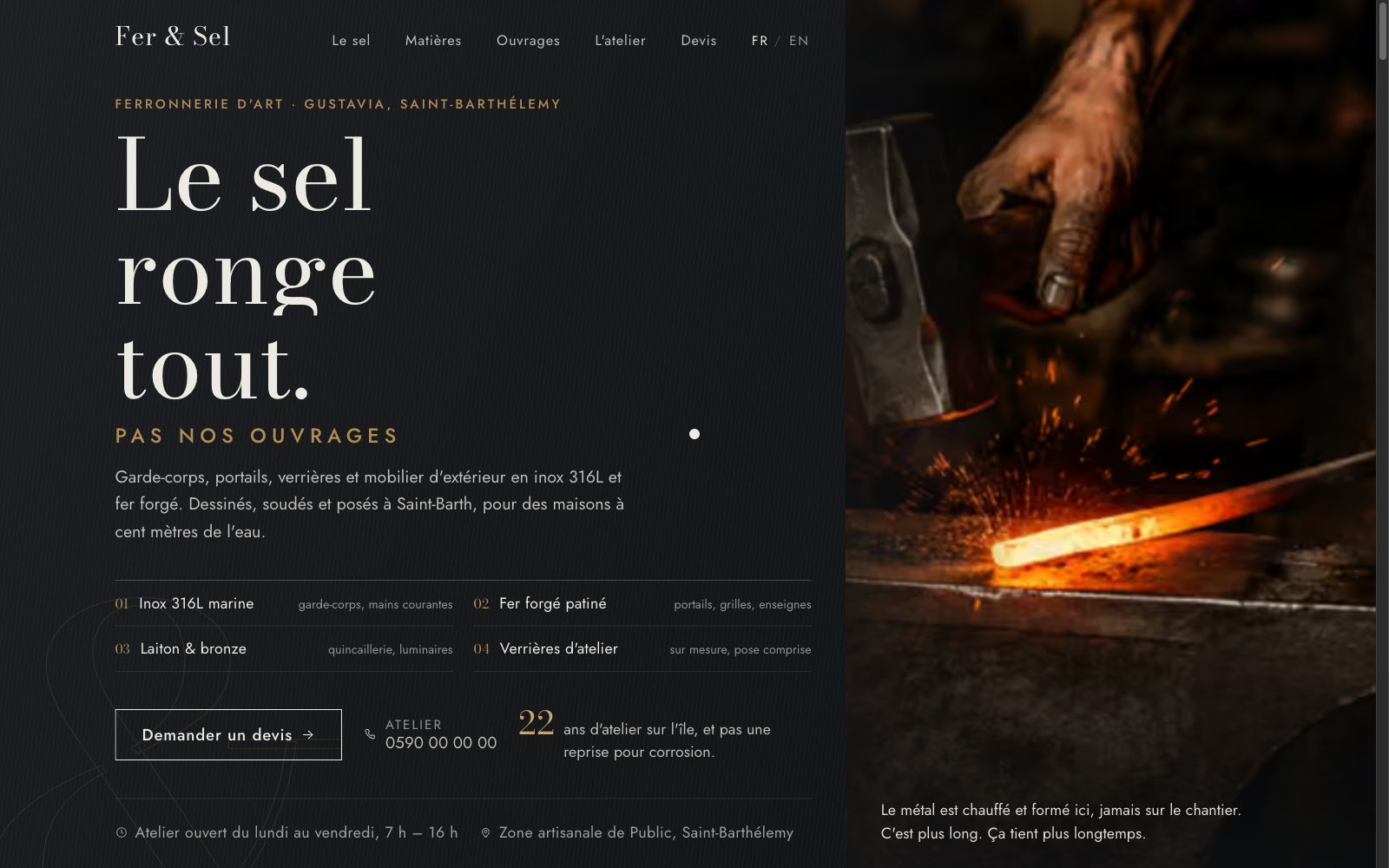 Fer & Sel — Artisan metalwork, Saint-Barthélemy